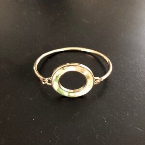 Vintage Metal and Shell Bracelet with Green and Cream Colors